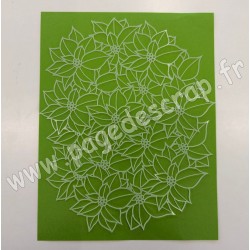 POCH014  MASQUE POINSETTIAS 16cm X 19cm