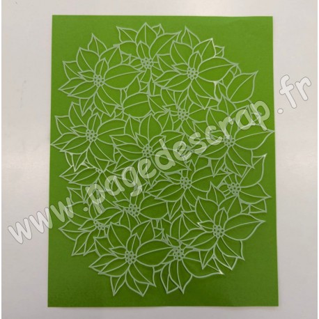 POCH014  MASQUE POINSETTIAS 16cm X 19cm