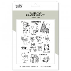 FDCL425001   FLORILEGES DESIGN TAMPONS CLEAR CHRISTMAS IN LOVE