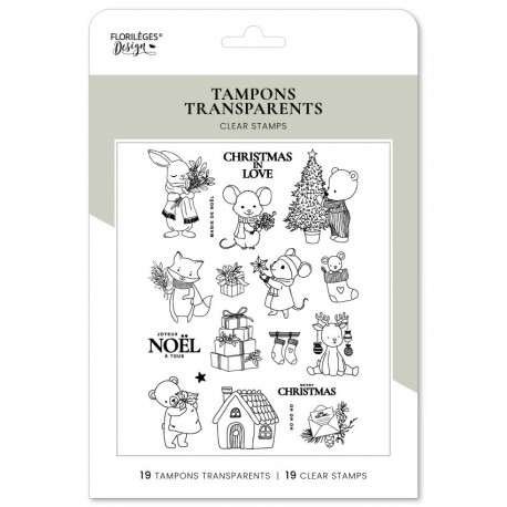 FDCL425001   FLORILEGES DESIGN TAMPONS CLEAR CHRISTMAS IN LOVE