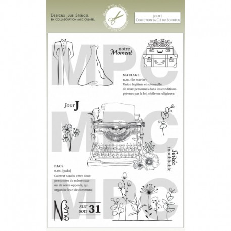 PC-LCB-TP2   MES P'TITS CISEAUX COLLECTION LA CLÉ DU BONHEUR TAMPONS CLEAR JOUR J