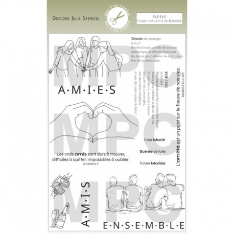 PC-LCB-TP1   MES P'TITS CISEAUX COLLECTION LA CLÉ DU BONHEUR TAMPONS CLEAR EVJF EVG