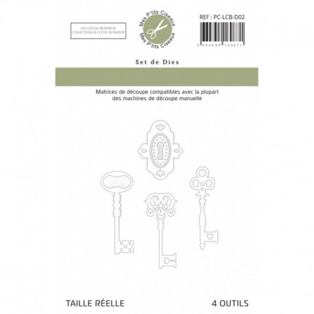 PC-LCB-D02   MES P'TITS CISEAUX COLL. LA CLÉ DU BONHEUR MATRICES DE DÉCOUPE LES CLÉS DU BONHEUR