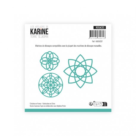 KAD4207   LES ATELIERS DE KARINE TERRE ET JASMIN DIES ROSACES