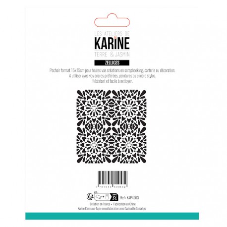 KAP4203   LES ATELIERS DE KARINE TERRE ET JASMIN  POCHOIR ZELLIGES