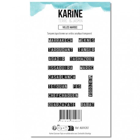 KAT4207   LES ATELIERS DE KARINE TERRE ET JASMIN TAMPON CLEAR VILLES MAROC