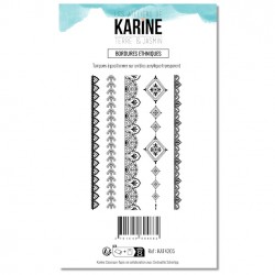 KAT4205   LES ATELIERS DE KARINE TERRE ET JASMIN TAMPON CLEAR BORDURES ETHNIQUES
