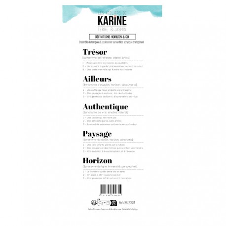 KAT4204   LES ATELIERS DE KARINE TERRE ET JASMIN TAMPON CLEAR DÉFINITIONS HORIZON AND CO