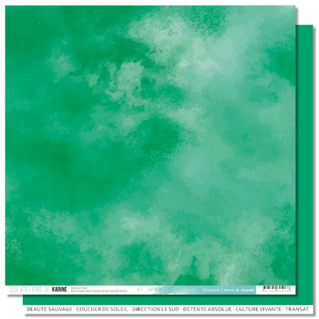 KAC4214   LES ATELIERS DE KARINE TERRE ET JASMIN EMERAUDE 30.5 cm x 30.5 cm