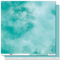 KAC4213   LES ATELIERS DE KARINE TERRE ET JASMIN TURQUOISE 30.5 cm x 30.5 cm
