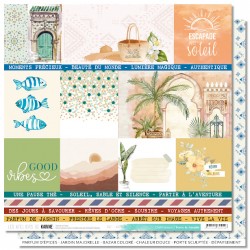 KAC4201   LES ATELIERS DE KARINE TERRE ET JASMIN CHEFCHAOUEN 30.5 cm x 30.5 cm