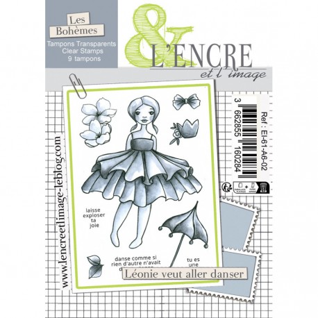 EI-61-A6-02   L'ENCRE ET L'IMAGE TAMPONS CLEAR LÉONIE VEUT ALLER DANSER