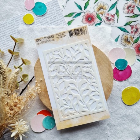 MON116   CHOU & FLOWERS COLLECTION MON P'TIT JARDIN POCHOIR FEUILLAGES