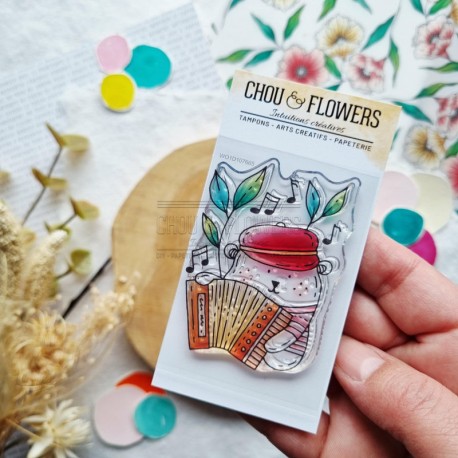 MON101   CHOU & FLOWERS COLLECTION MON P'TIT JARDIN TAMPON CLEAR DOUDOU MUSICIEN