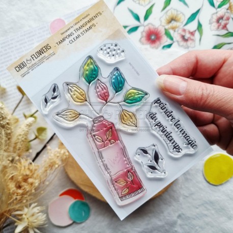MON106   CHOU & FLOWERS COLLECTION MON P'TIT JARDIN TAMPON CLEAR TUBE DE PEINTURE