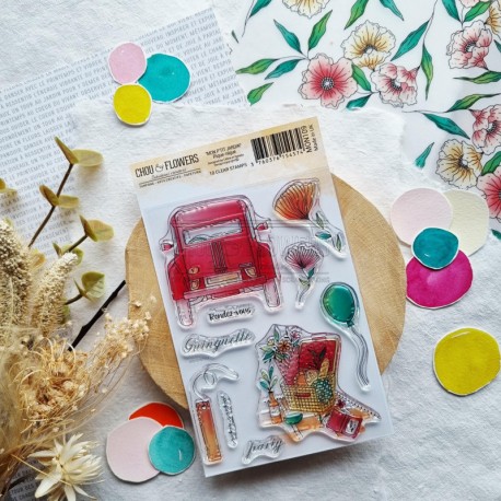 MON109   CHOU & FLOWERS COLLECTION MON P'TIT JARDIN TAMPON CLEAR PIQUE-NIQUE