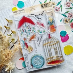 MON114  CHOU & FLOWERS COLLECTION MON P'TIT JARDIN TAMPON CLEAR LA CAGE