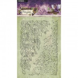 SL-EF-STAMP940   STUDIO LIGHT CLEAR STAMP FLORAL AND SCRIPT ENCHANTED FAIRYTALE