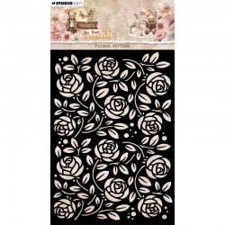 SL-TTT-MASK388   STUDIO LIGHT  TEDDY'S TEA TIME MASK STENCIL FLORAL PATTERN