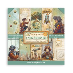 SBBS140   STAMPERIA A NEW BEGINNING 10 feuilles R/V 20.3cmx20.3cm 190gr