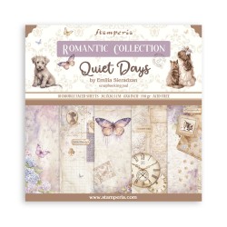SBBS134   STAMPERIA ROMANTIC COLLECTION QUIET DAYS 10 feuilles R/V 20.3cmx20.3cm 190gr