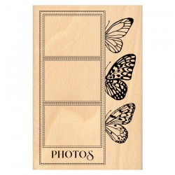 FHA126010   FLORILEGES DESIGN COLLECTION MURMURES TAMPON BOIS PHOTOS ET PAPILLONS