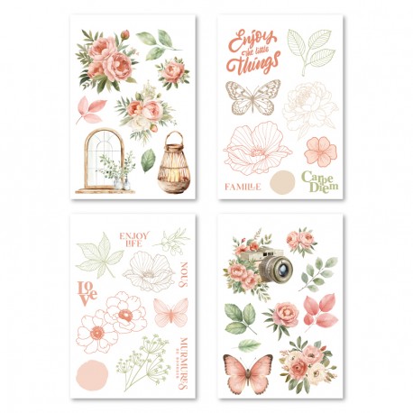 FDA126001   FLORILEGES DESIGN COLLECTION MURMURES 4 PLANCHES STICKERS