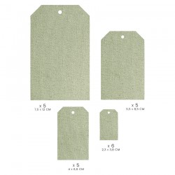 FDDC126005   FLORILEGES DESIGN COLLECTION MURMURES 21 ÉTIQUETTES IMPRIMÉS LIN VERT