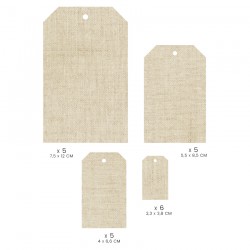FDDC126003   FLORILEGES DESIGN COLLECTION MURMURES 21 ÉTIQUETTES IMPRIMÉS LIN BEIGE