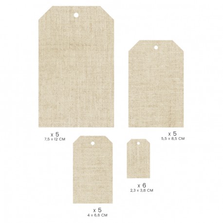 FDDC126003   FLORILEGES DESIGN COLLECTION MURMURES 21 ÉTIQUETTES IMPRIMÉS LIN BEIGE