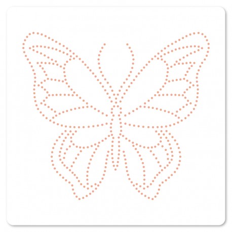 FDS126003   FLORILEGES DESIGN COLLECTION MURMURES POCHOIR 15x15cm PAPILLON FLOTTANT