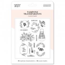 FDCL126002   FLORILEGES DESIGN COLLECTION MURMURES TAMPONS CLEAR HAPPY DAY