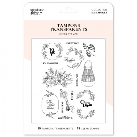 FDCL126002   FLORILEGES DESIGN COLLECTION MURMURES TAMPONS CLEAR HAPPY DAY