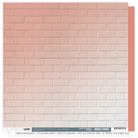 KAC4314   LES ATELIERS DE KARINE URBAN STORIES CORAIL 30.5 cm x 30.5 cm