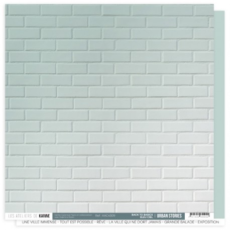 KAC4309   LES ATELIERS DE KARINE URBAN STORIES BLEU CIEL 30.5 cm x 30.5 cm