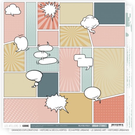 KAC4302   LES ATELIERS DE KARINE URBAN STORIES BLA BLA BLA 30.5 cm x 30.5 cm