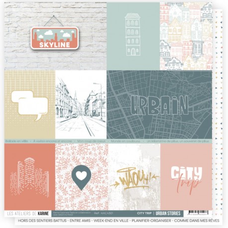 KAC4301   LES ATELIERS DE KARINE URBAN STORIES CITY TRIP 30.5 cm x 30.5 cm
