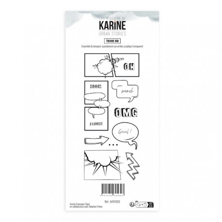 KAT4303   LES ATELIERS DE KARINE URBAN STORIES TAMPON CLEAR TRAME BD