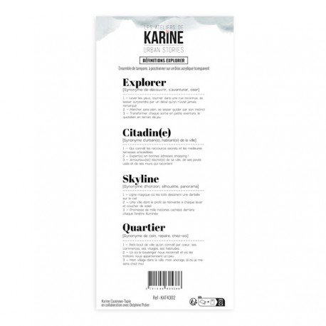 KAT4302   LES ATELIERS DE KARINE URBAN STORIES TAMPON CLEAR DÉFINITIONS EXPLORER