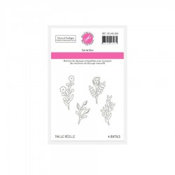 PC-MS-D01   MES P'TITS CISEAUX  COLL. MADEMOISELLE SOURIS MATRICE DE DÉCOUPE FLEURS ET FEUILLAGES