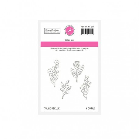 PC-MS-D01   MES P'TITS CISEAUX  COLL. MADEMOISELLE SOURIS MATRICE DE DÉCOUPE FLEURS ET FEUILLAGES