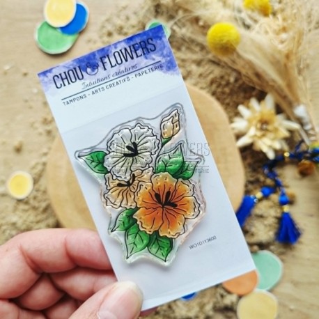 DUN104  CHOU & FLOWERS COLLECTION LE CHANT DES DUNES TAMPON CLEAR FLEURS EXOTIQUES