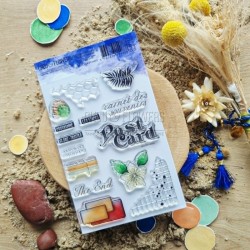 DUN112  CHOU & FLOWERS COLLECTION LE CHANT DES DUNES TAMPON CLEAR TEXTURES POSTCARD