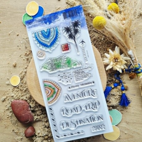DUN113  CHOU & FLOWERS COLLECTION LE CHANT DES DUNES TAMPON CLEAR TEXTURES AVENTURE