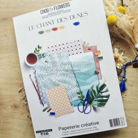 DUN121   CHOU & FLOWERS COLLECTION LE CHANT DES DUNES PAPETERIE CREATIVE A4
