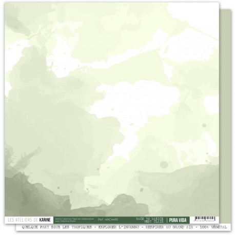 KAC4410   LES ATELIERS DE KARINE PURA VIDA  VERT CLAIR 30.5 cm x 30.5 cm