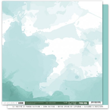 KAC4409   LES ATELIERS DE KARINE PURA VIDA  BLEU CIEL 30.5 cm x 30.5 cm