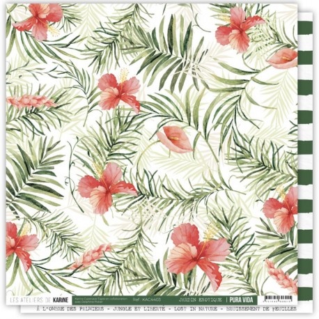KAC4403   LES ATELIERS DE KARINE PURA VIDA  JARDIN EXOTIQUE 30.5 cm x 30.5 cm