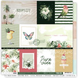 KAC4401   LES ATELIERS DE KARINE PURA VIDA  ESPRIT TROPICAL 30.5 cm x 30.5 cm