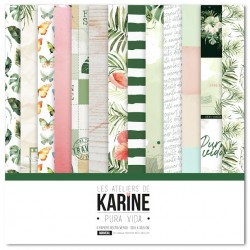KAC4408   LES ATELIERS DE KARINE PURA VIDA  6 FEUILLES + 1 CALQUE IMPRIMÉ